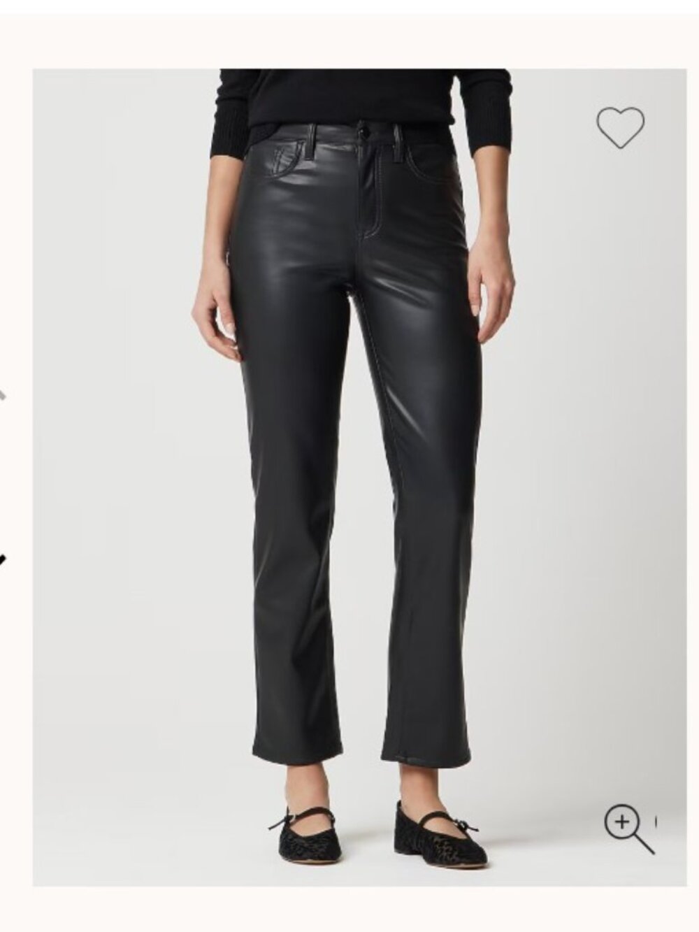 J. Crew Factory Black Faux-Leather Straight Leg Pants - Size 35